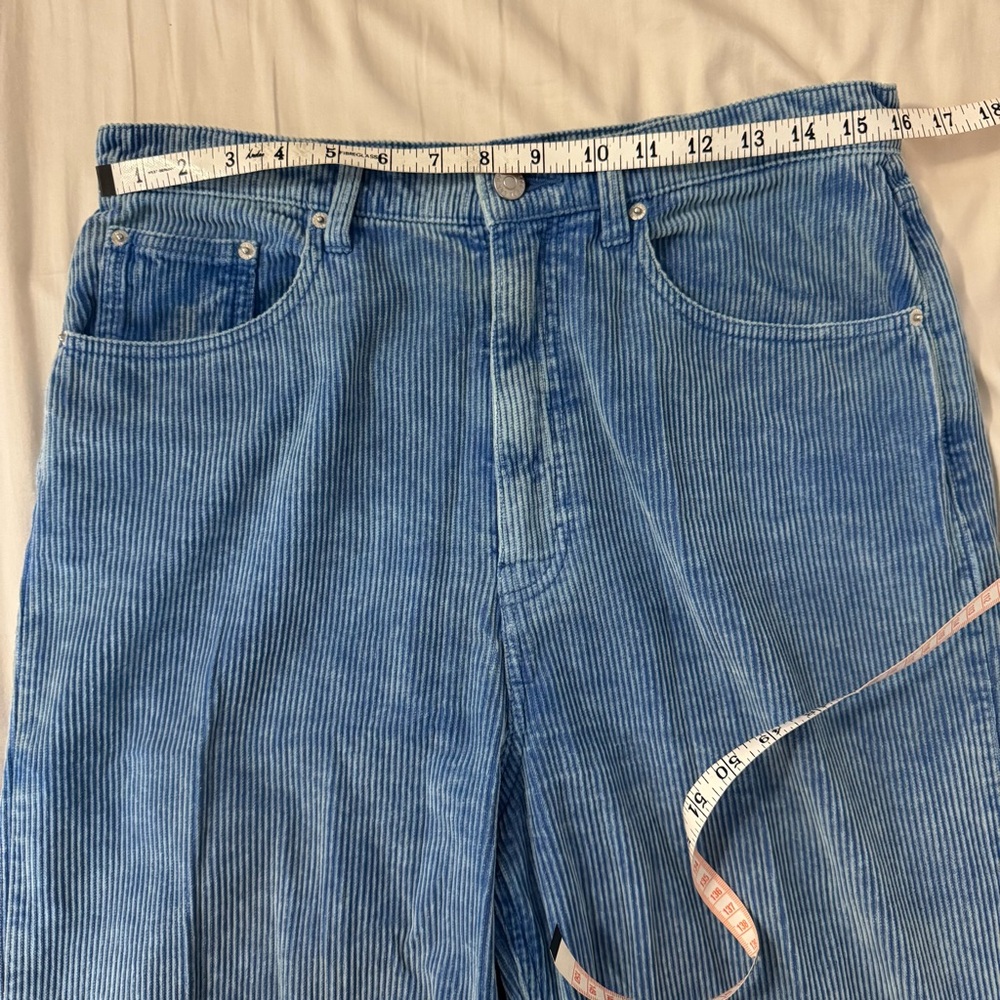 BDG Blue High Rise Wide Leg Corduroy Pants 32 - Picture 9 of 11